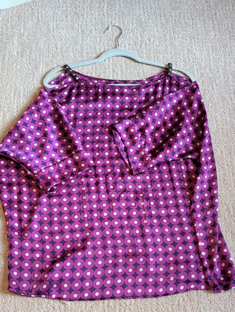 Purple Geometric Print Blouse